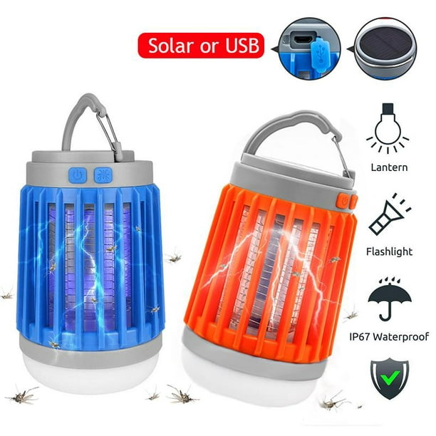 2pcs Solar Outdoor Mosquito Fly Bug Insect Zapper Killer Trap Lamp